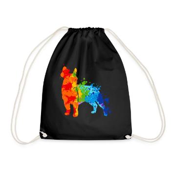 Éclaboussures de couleur colorées Français Bulldog - Sac de sport léger - noir - Devant
