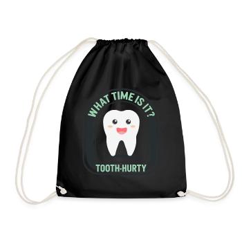 Chemise de dentiste, quelle heure est-il dents douloureuses - Sac de sport léger - noir - Devant