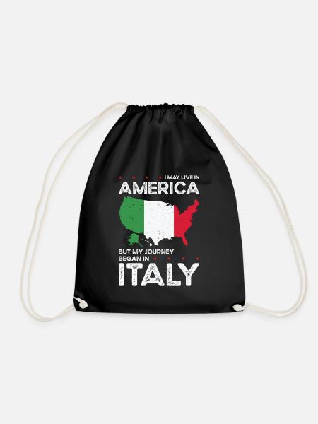 Geboren in Italien Italien Amerikaner USA - Turnbeutel - Schwarz