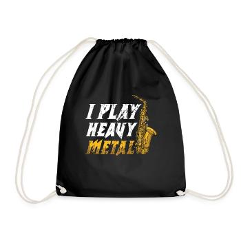 Saxophone I Play Heavy Marching Band Saxophonist - Drawstring Bag - black - Front