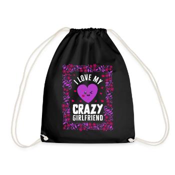 Chemise Saint-Valentin, j’aime ma petite amie folle - Sac de sport léger - noir - Devant