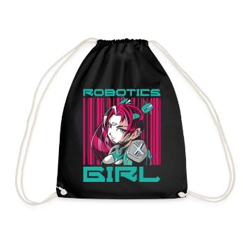 Robot Robotics Engineer Female - Turnbeutel - Schwarz - Vorne