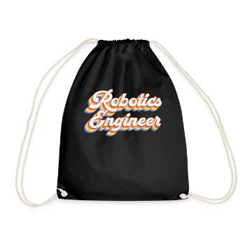 Robot Robotics Engineer Retro - Drawstring Bag - black - Front