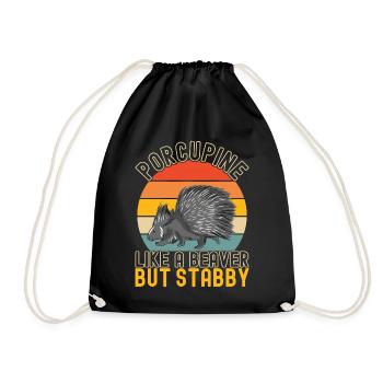 Porc-épic mignon - Sac de sport léger - noir - Devant