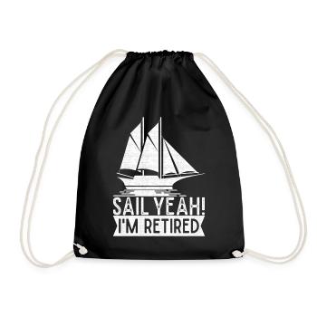 Sailing Retirement Sailboat Sailors Pensioners - Drawstring Bag - black - Front