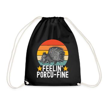 Porc-épic mignon - Sac de sport léger - noir - Devant