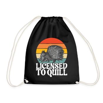 Porc-épic mignon - Sac de sport léger - noir - Devant