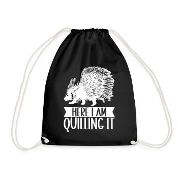 Porc-épic mignon - Sac de sport léger - noir - Devant