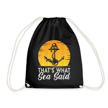 Sailing Sailboat Sailors - Drawstring Bag - black - Front