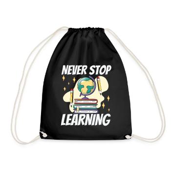 N’arrêtez jamais d’apprendre Retour à l’école - Sac de sport léger - noir - Devant