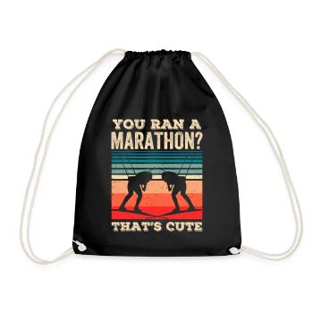 Du Bist Einen Marathon Gelaufen Das Ist Niedlich - Turnbeutel - Schwarz - Vorne