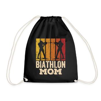 Biathlon Mama Biathlete Biathlete Biathlons Sport - Drawstring Bag - black - Front