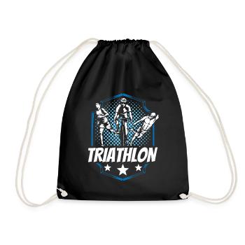 Triathlon Triathlete Sport Triathlete Triathlons - Drawstring Bag - black - Front