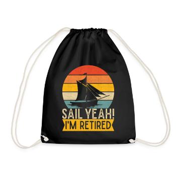 Sailing Retirement Sailboat Sailors Pensioners - Drawstring Bag - black - Front