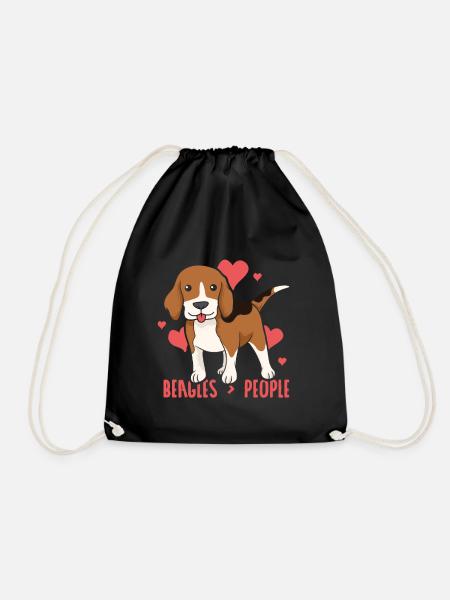 Beagles > Menschen Welpe Liebhaber Beagle Hund - Turnbeutel - Schwarz