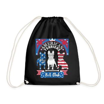 American-Terrier, Boston-Terrier, Pet-Club - Turnbeutel - Schwarz - Vorne