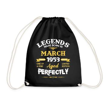 Vintage Aged To Perfection March 1953 - Drawstring Bag - black - Front