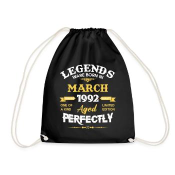 Vintage Aged To Perfection March 1992 - Drawstring Bag - black - Front