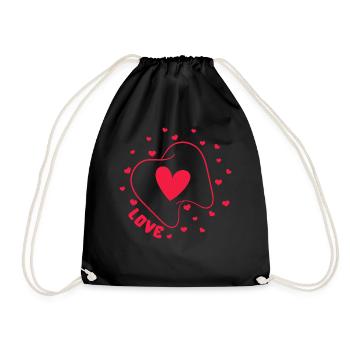 Dentist Shirt, Love Teeth Heart Valentines Day - Drawstring Bag - black - Front