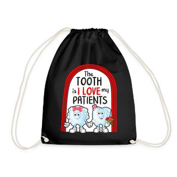 Chemise de dentiste, la dent est que j’aime mon tee-shirt de patient - Sac de sport léger - noir - Devant