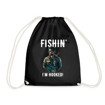 Fishin Ich bin süchtig - Turnbeutel - Schwarz - Vorne