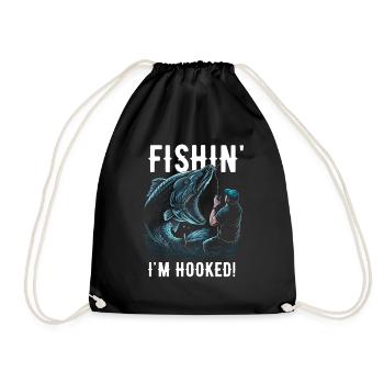 Fishin Ich bin süchtig - Turnbeutel - Schwarz - Vorne