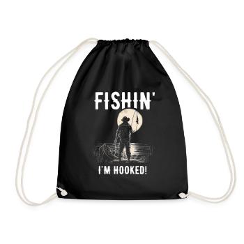 Fishin Ich bin süchtig - Turnbeutel - Schwarz - Vorne