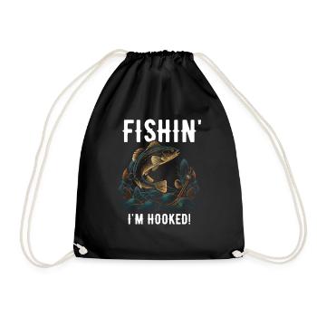 Fishin Je suis accroché à la pêche - Sac de sport léger - noir - Devant