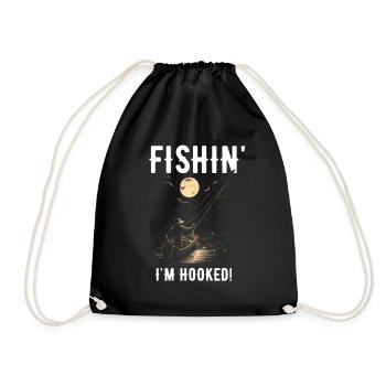 Fishin Ich bin süchtig - Turnbeutel - Schwarz - Vorne