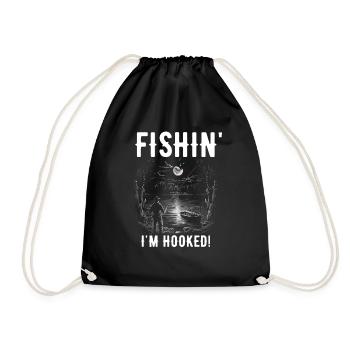 Fishin Je suis accroché Pêche au clair de lune - Sac de sport léger - noir - Devant