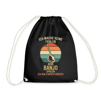 Banjo Banjospieler Banjoist - Turnbeutel - Schwarz - Vorne