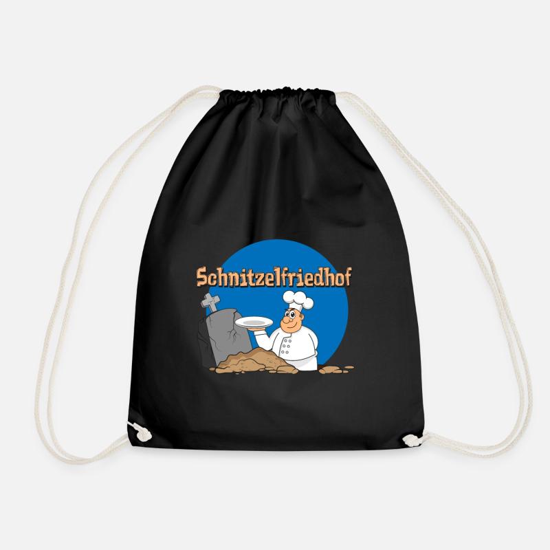 Schnitzel Essen ich hab einen Schnitzelfriedhof - Turnbeutel - Schwarz