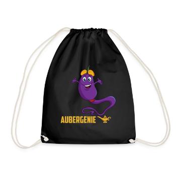 A vegan purple Aubergenie for Arabian nights - Drawstring Bag - black - Front