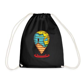 Travel holiday waypoint stands on Florida beach - Drawstring Bag - black - Front