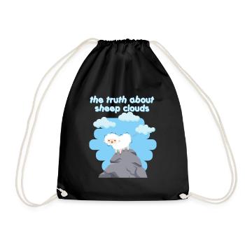 Moutons Moutons La vérité sur les nuages de moutons Sommeil - Sac de sport léger - noir - Devant