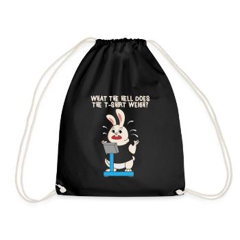 Schwerer Hase auf der Waage Tshirt zu schwer - Turnbeutel - Schwarz - Vorne