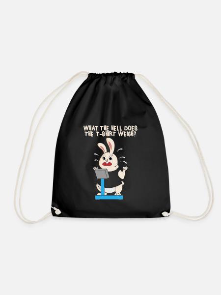 Schwerer Hase auf der Waage Tshirt zu schwer - Turnbeutel - Schwarz