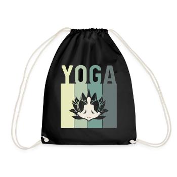 Minimalistic Lotus Flower Meditating Yoga - Turnbeutel - Schwarz - Vorne