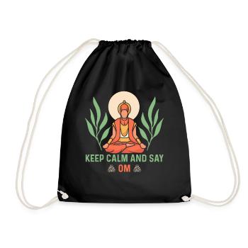 Restez calme et dites OM Yoga - Sac de sport léger - noir - Devant