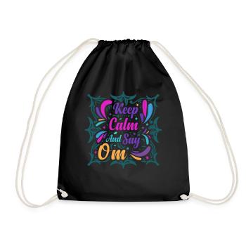 Keep Calm and Say OM Yoga - Turnbeutel - Schwarz - Vorne