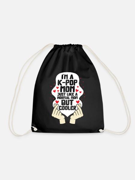 Korea Shirt, I'm A K-Pop Mom Finger Heart Tee, - Turnbeutel - Schwarz
