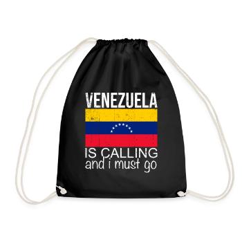 Venezuela Quote - Drawstring Bag - black - Front