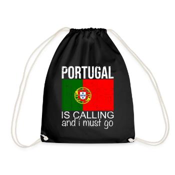 Portugal - Turnbeutel - Schwarz - Vorne