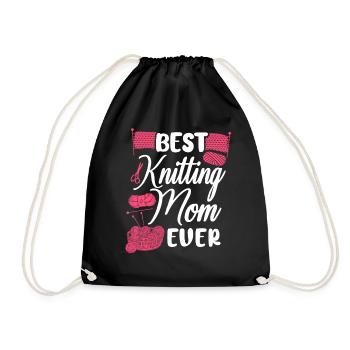 Knitting Knitter Mom Best Knitting - Turnbeutel - Schwarz - Vorne