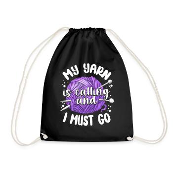 Knitting Knitter My Yarn Is - Turnbeutel - Schwarz - Vorne