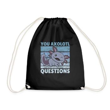 Axolotl lover cute animals children axolotl - Drawstring Bag - black - Front