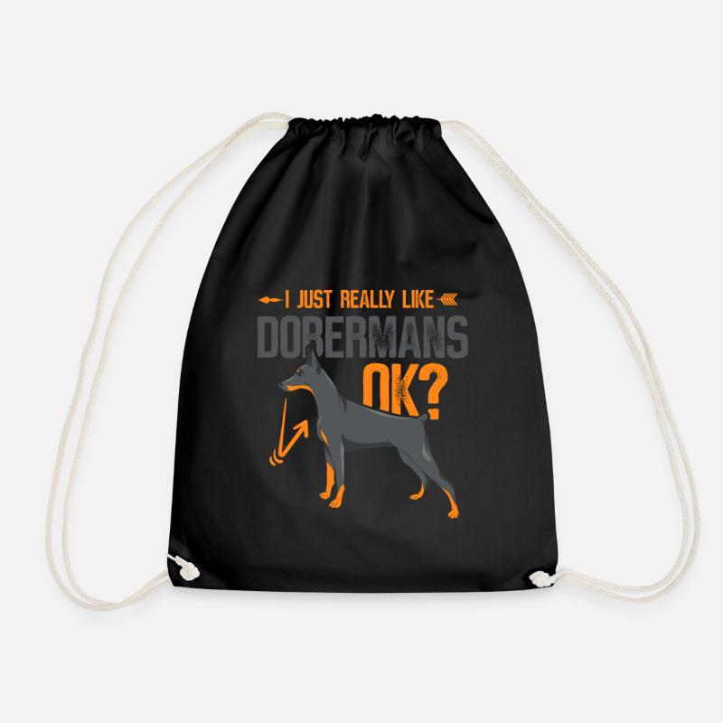 Ich Mag Dobermänner Einfach Sehr Hunde Doberman - Turnbeutel - Schwarz