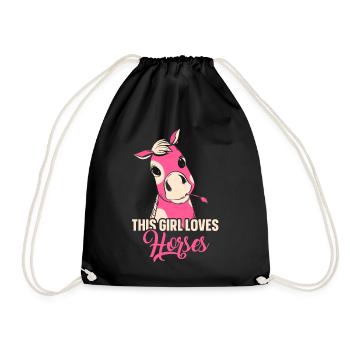 Cette fille aime l’équitation - Sac de sport léger - noir - Devant