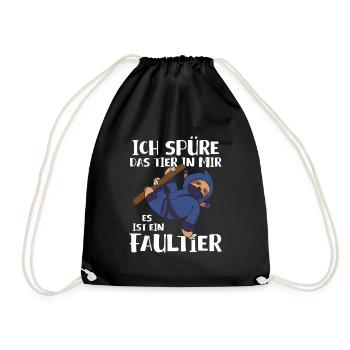 Ich Spüre Das Tier In Mir Es Ist Ein Faultier - Turnbeutel - Schwarz - Vorne