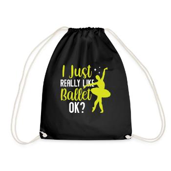 J’aime beaucoup le ballet danseuse ballerine - Sac de sport léger - noir - Devant